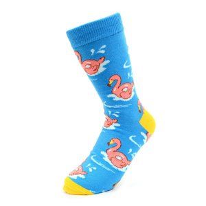 Women's Flamingo Tube Novelty Socks Blue